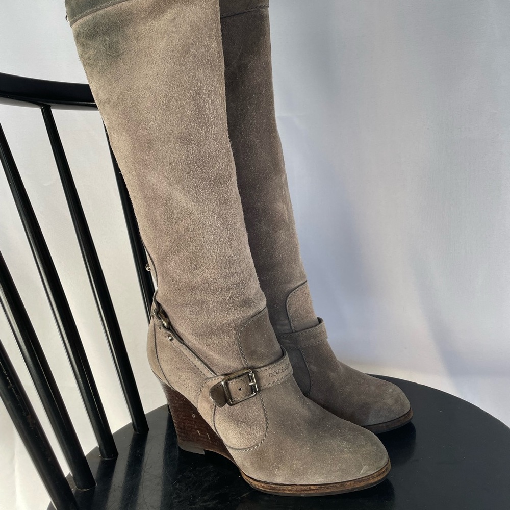 Dolce and Gabbana suede wedge boots